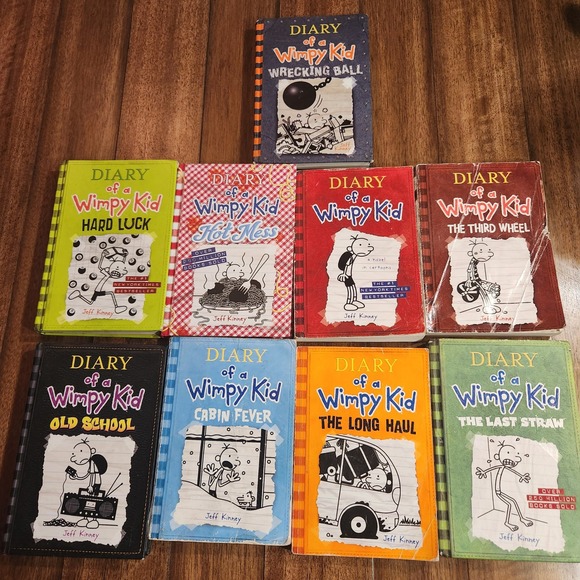 Jeff Kinney Other - Diary of a Wimpy Kid Book Lot of 9 Jeff Kinney Hardcover and‎ Paperback Series